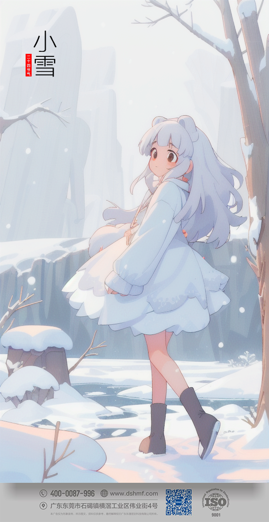 2023年小雪节气人物风景海报 (1)